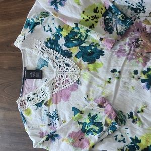 Linen Floral Tunic sz L